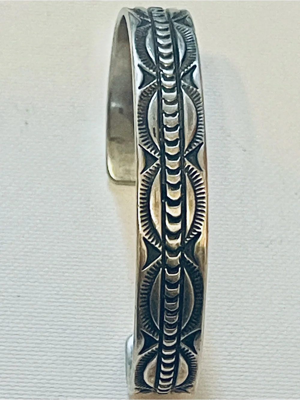 VTG L.A. Willis Navajo Sterling Silver Cuff Bracelet Hand Stamped 20g 6.5